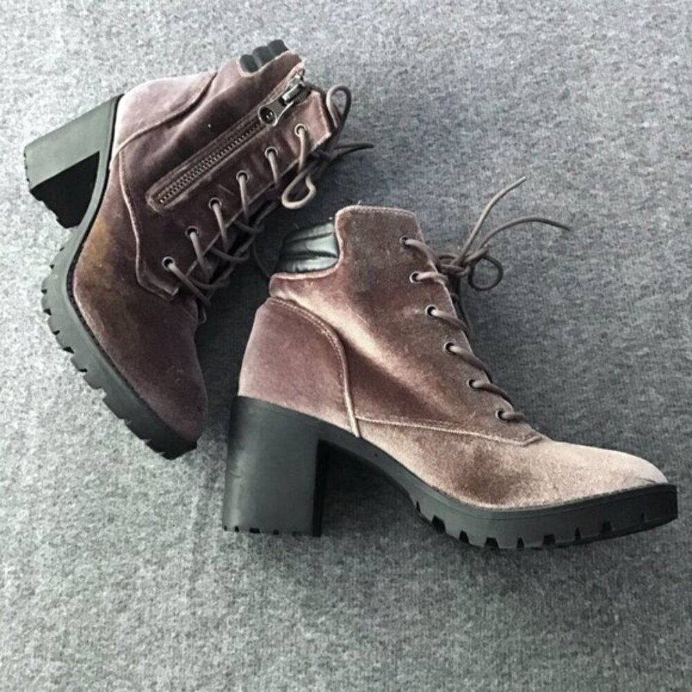 Madden Girl Purple Faux Suede Combat Boots Sz‎ 9M